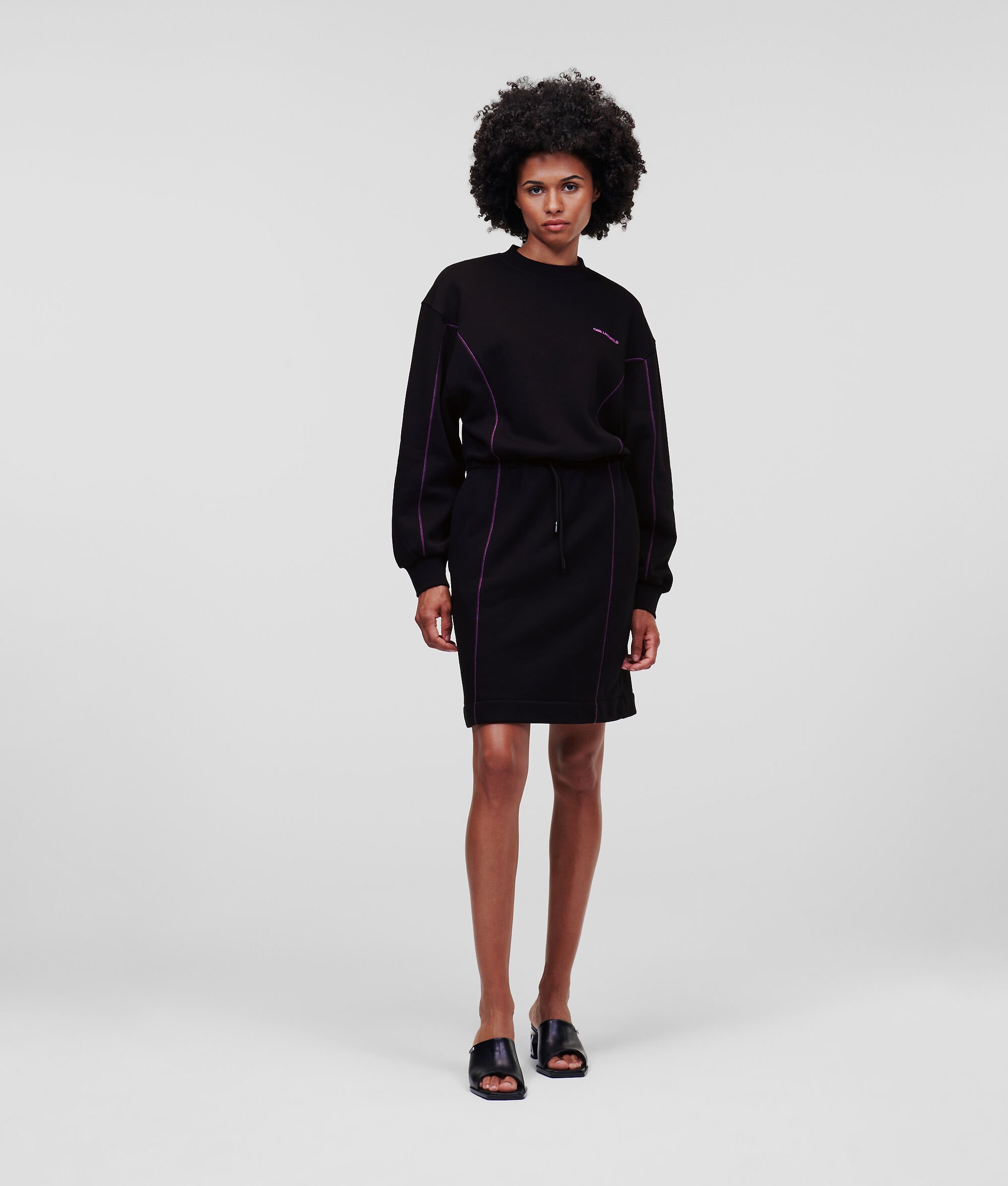 (image for) Extraordinary CONTRAST STITCH SWEATSHIRT DRESS